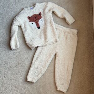 Hanna Andersson Fox Knit Outfit Sweater & Pants Set Toddler Size 3T